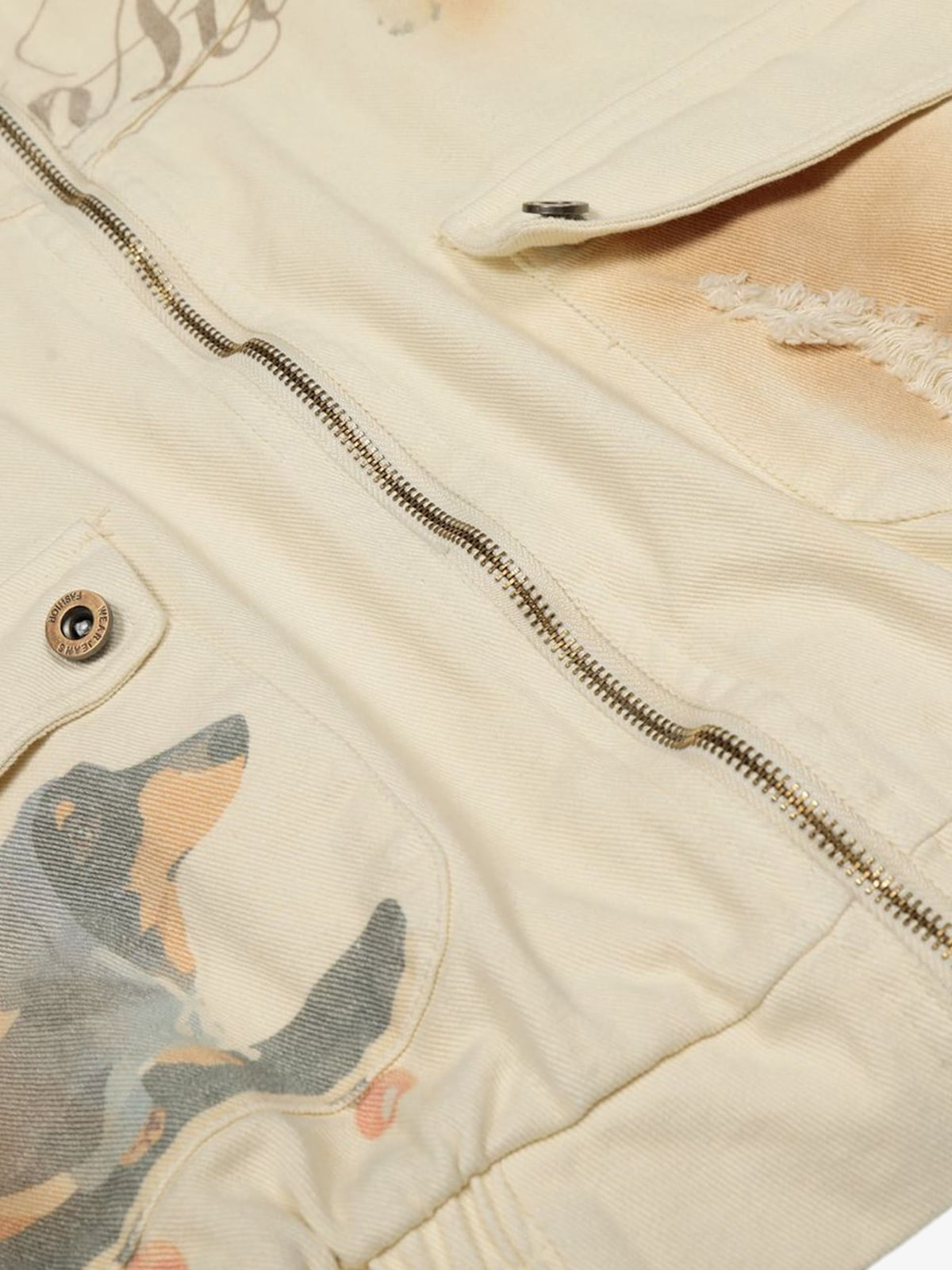Rust Washed Vintage Dog Graphic Workwear Jacket