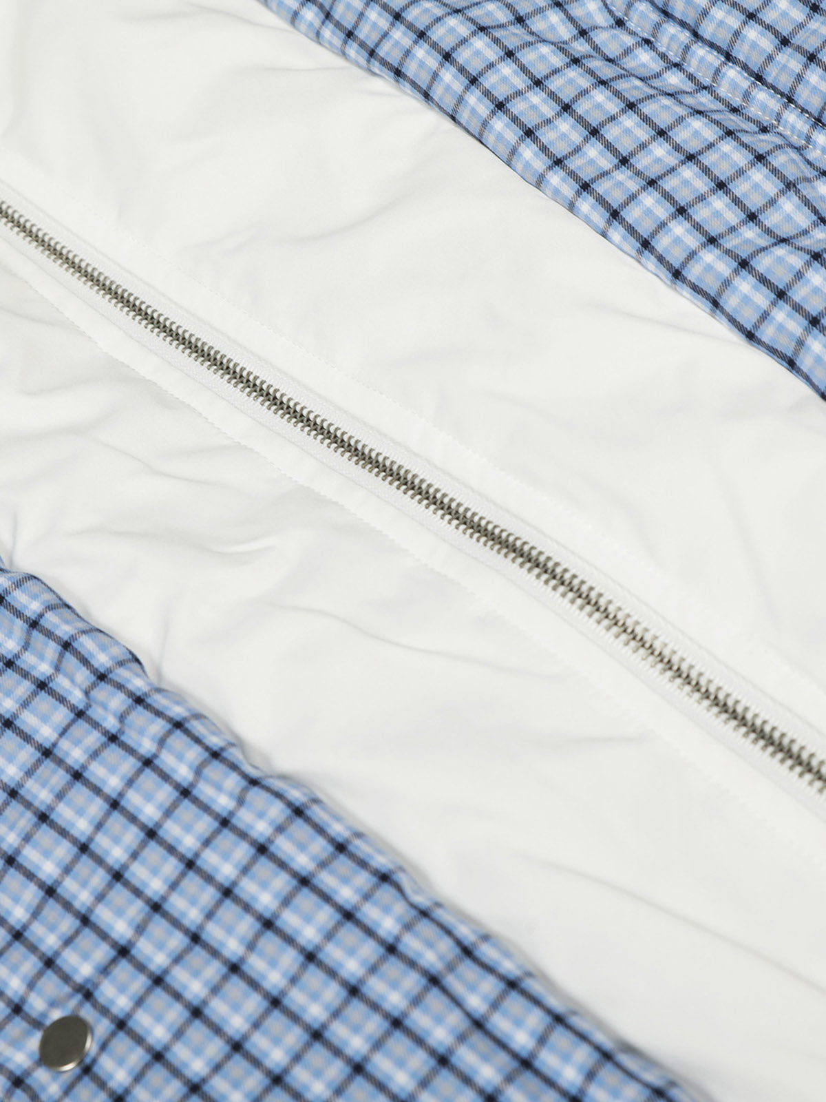 Retro Layered Look Plaid Collar Padded Jacket