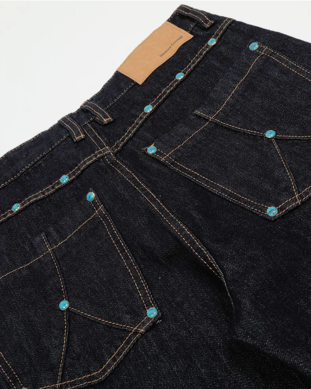 Turquoise Button Baggy Jeans | Inflation Streetwear
