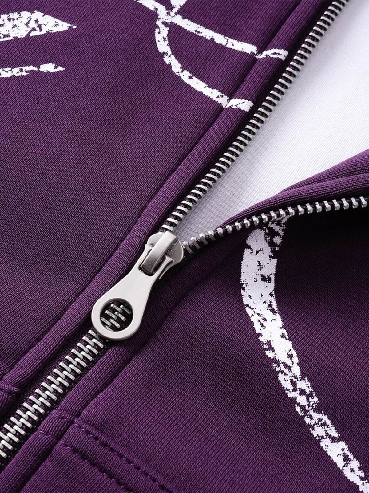 High Street Script Letter Print Zip-up Hoodie Jacket