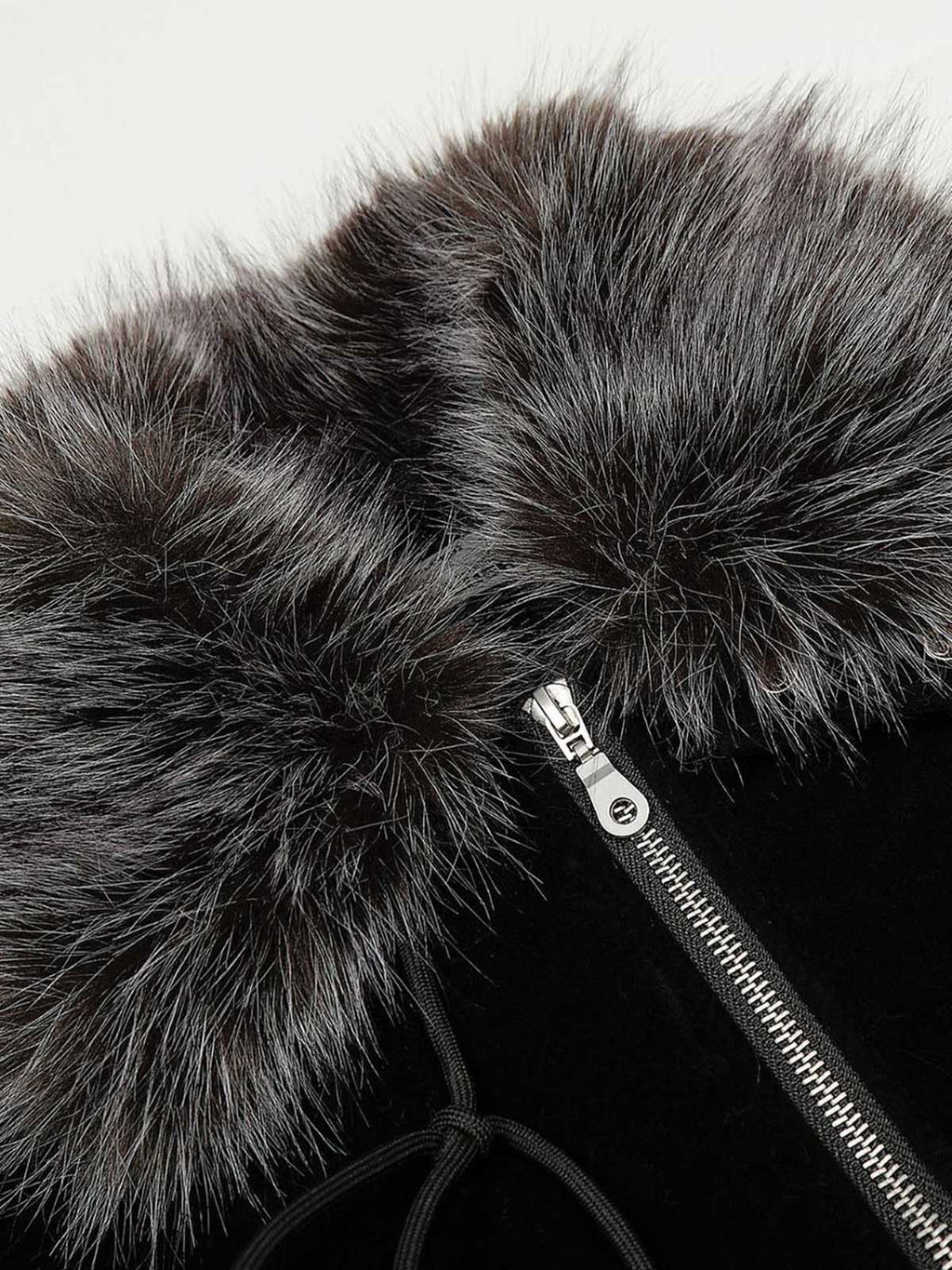 Vintage Drawstring Design Fur Collar Padded Jacket