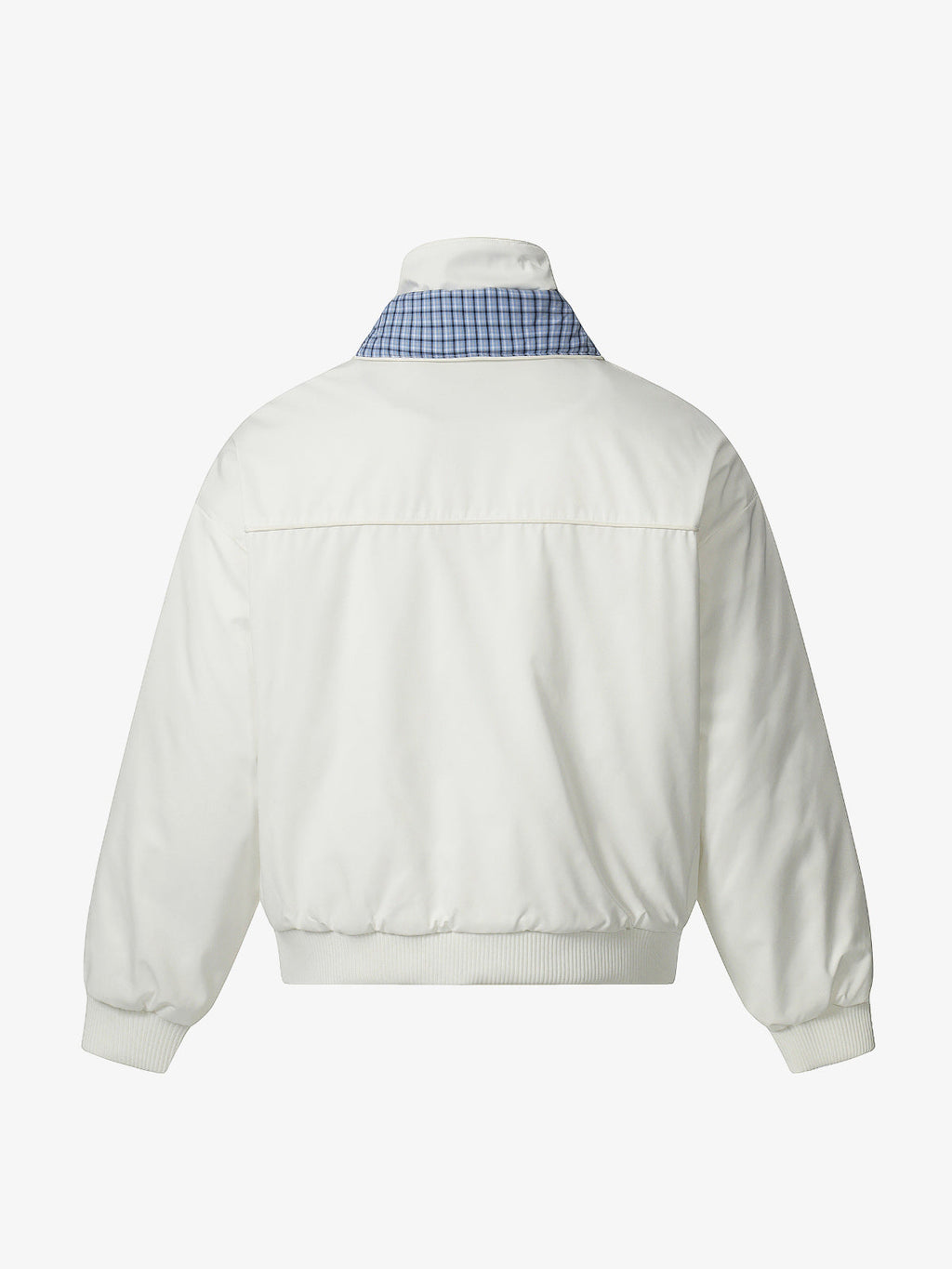 Retro Layered Look Plaid Collar Padded Jacket