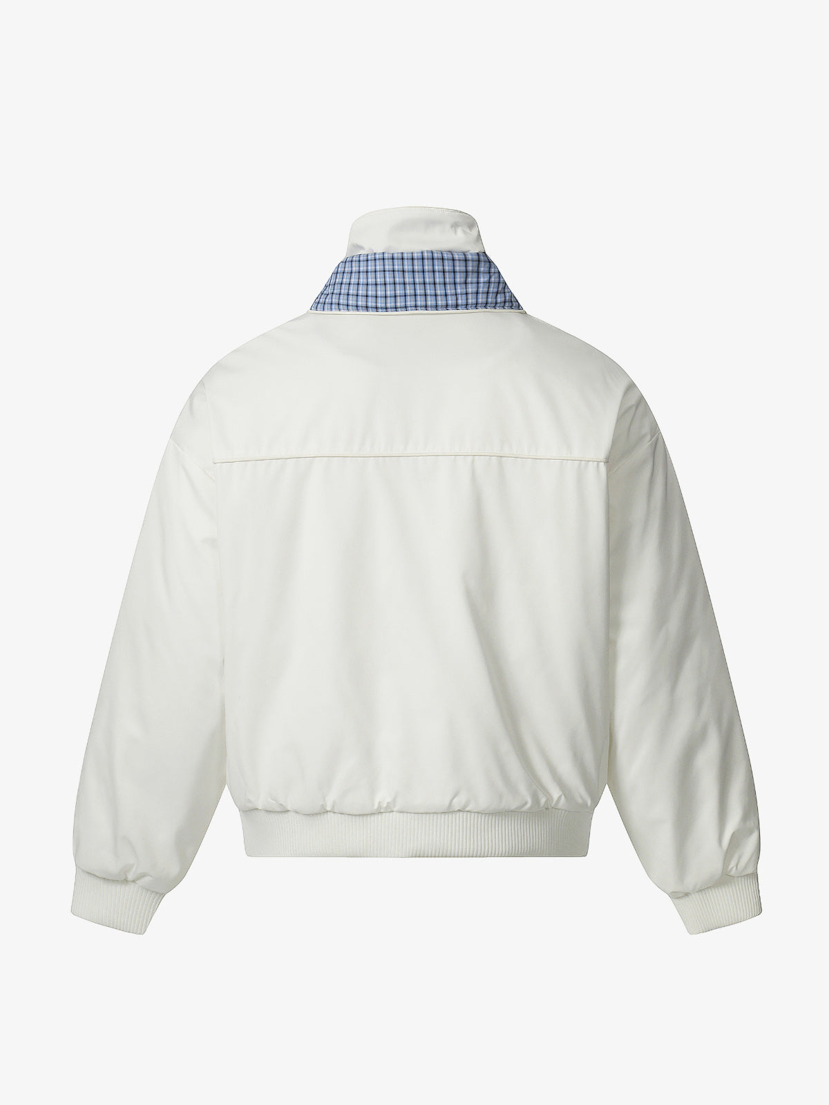 Retro Layered Look Plaid Collar Padded Jacket