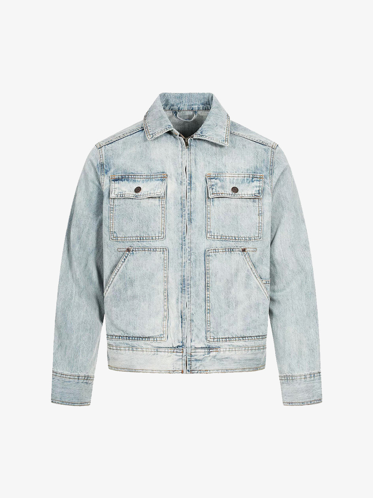 Vintage Light Wash Workwear Denim Jacket