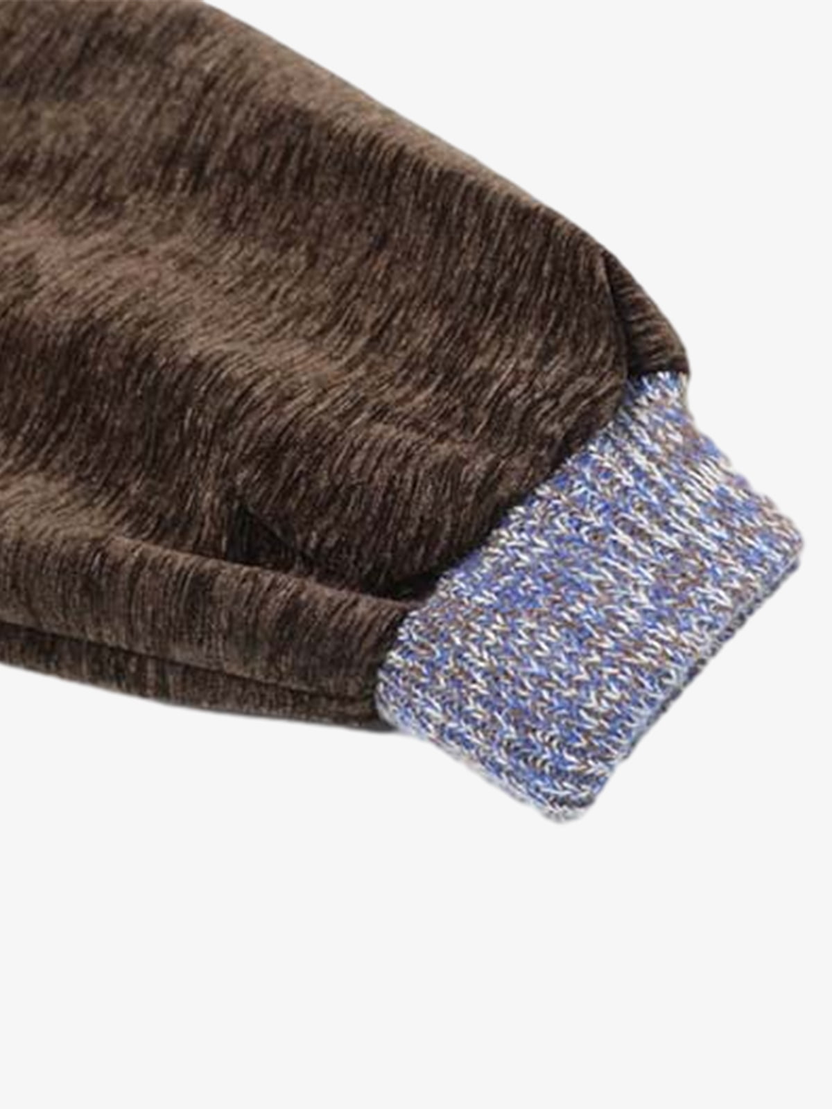 Vintage Chenille Color-Block Baseball Collar Jacket