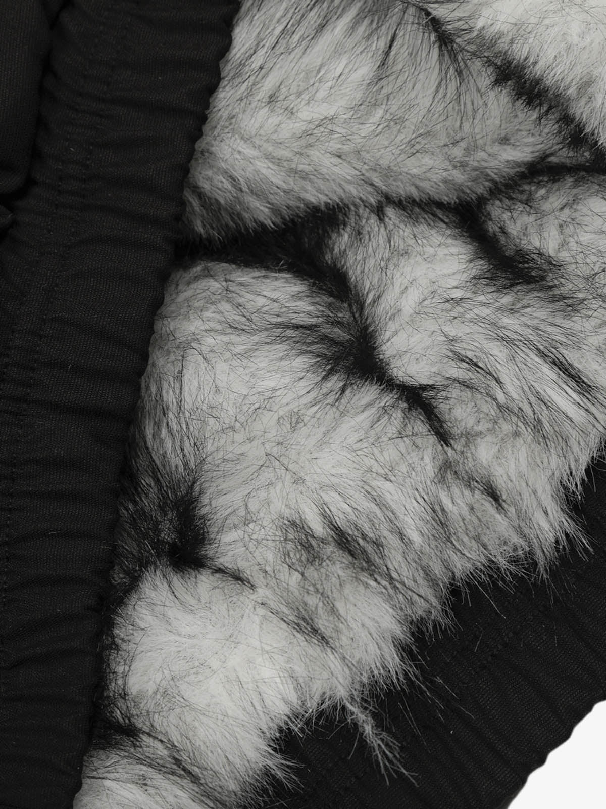 Vintage Stand Collar Fur Lined Bomber Jacket