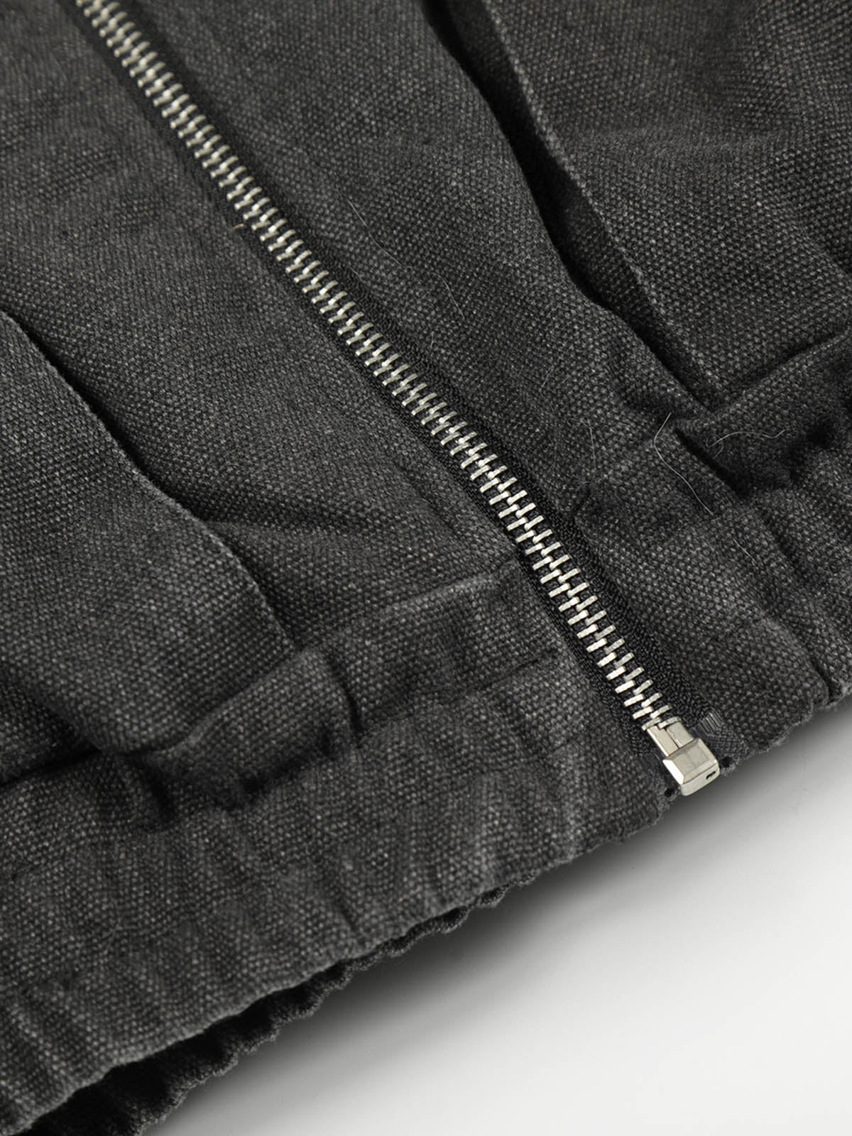 Pocket Zip Up Fur Collar Work Quilted Jacket