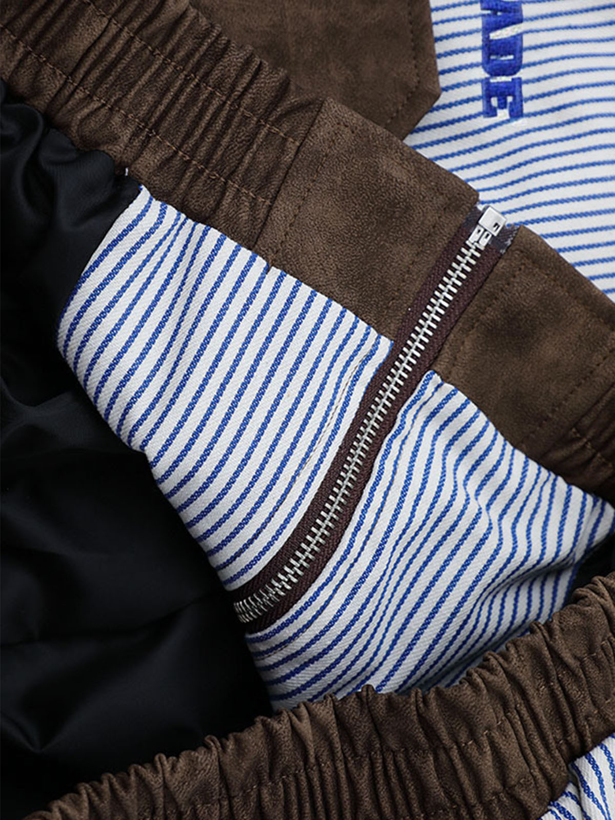 Retro Badge Embroidery Contrast Cropped Jacket