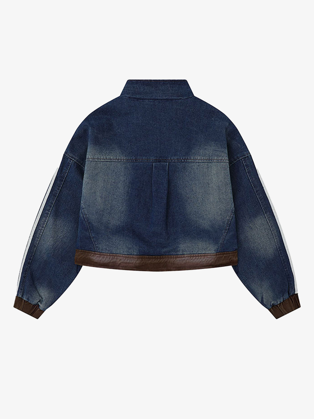 Retro Badge Embroidered Cropped Denim Jacket