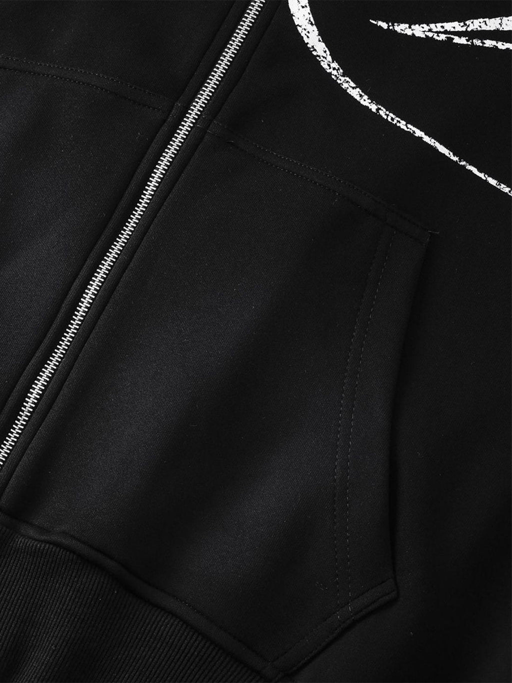 High Street Script Letter Print Zip-up Hoodie Jacket