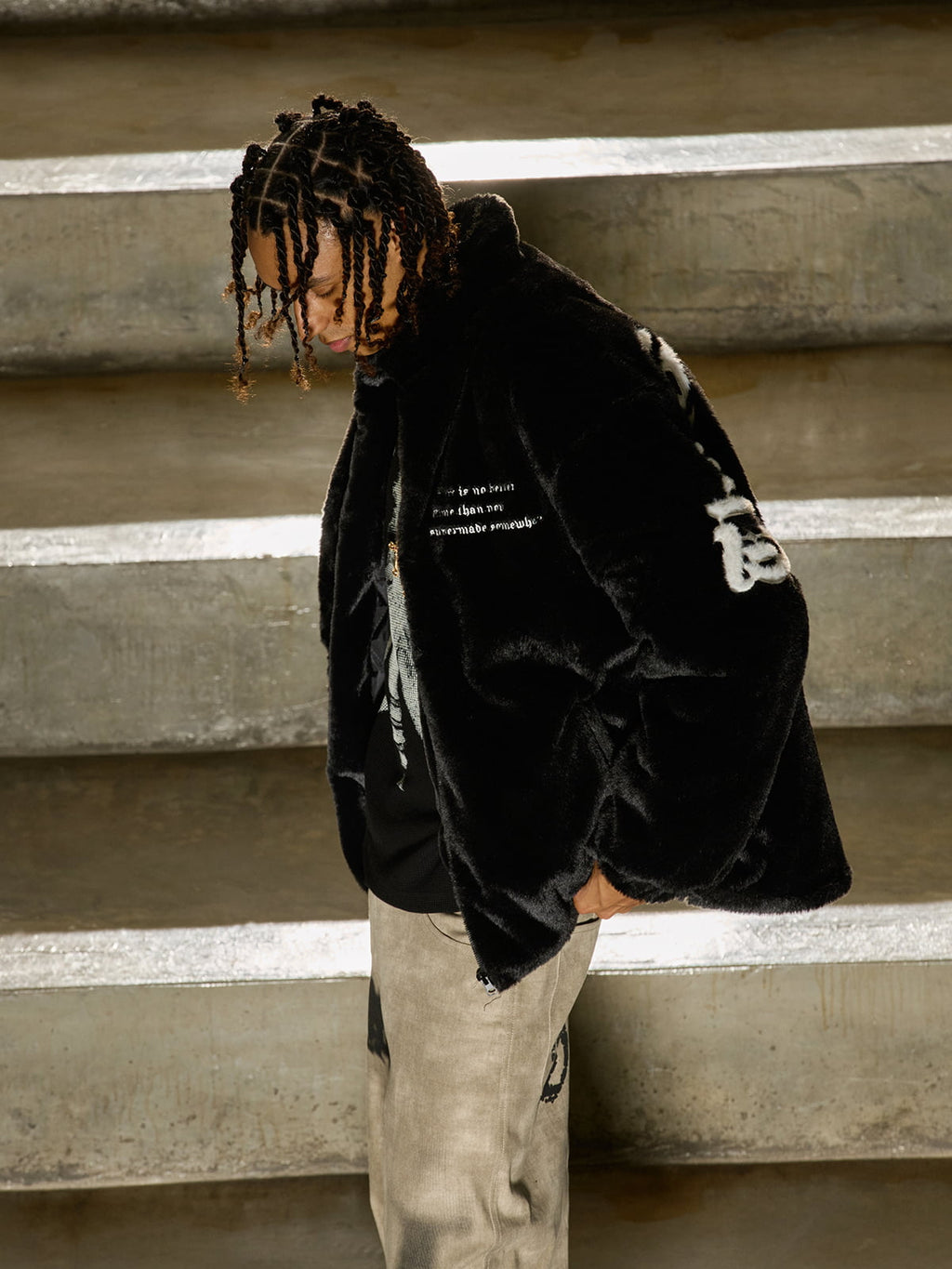 Thesupermade Street Letter Embroidered Fleece Jacket - 1838