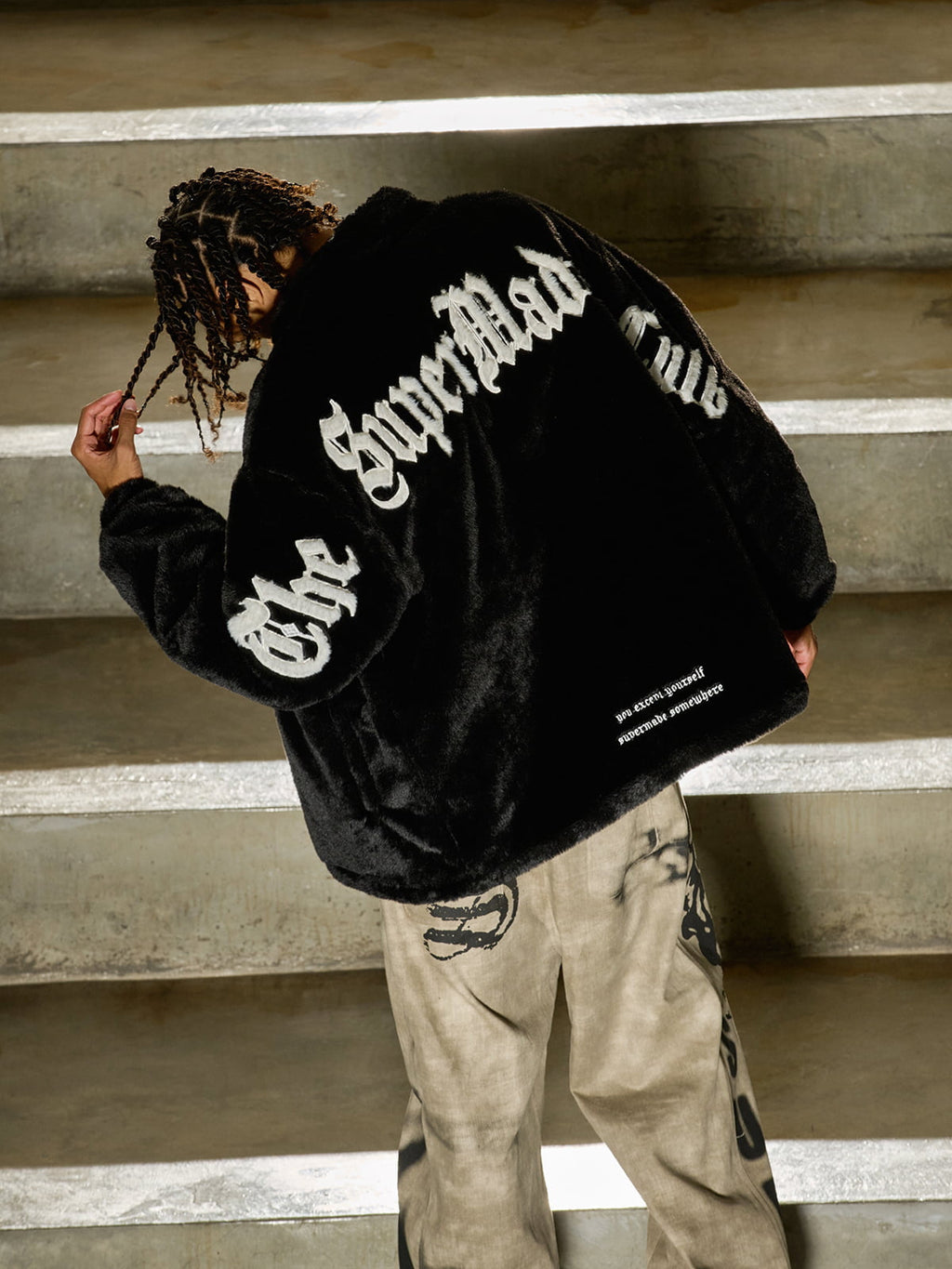 Thesupermade Street Letter Embroidered Fleece Jacket - 1838