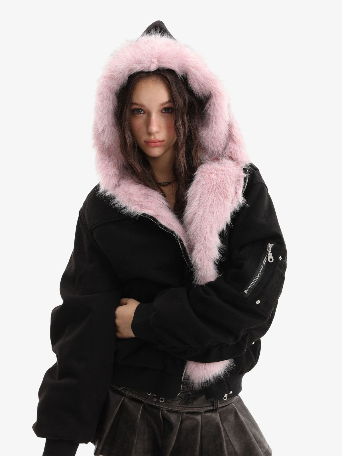 Street Fur Reversible Hooded Jacket - 2493