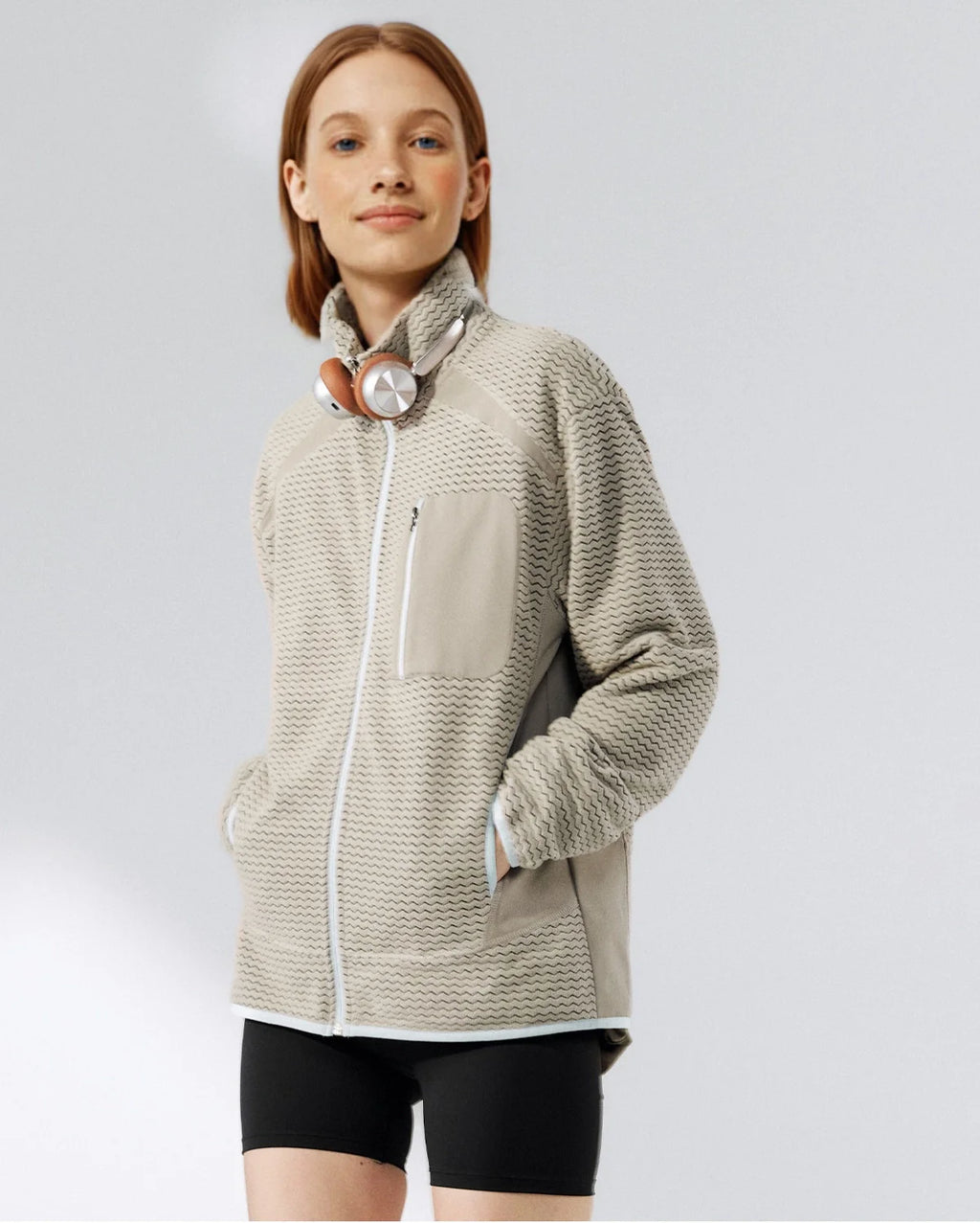 Wavy Fleece Zip-Up Jacket | INFLATION Streetwear