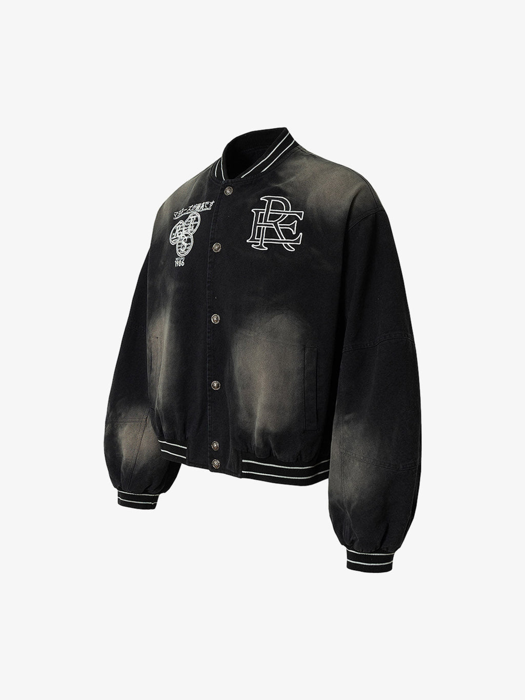 Gradient Bleached Technical Baseball Jacket