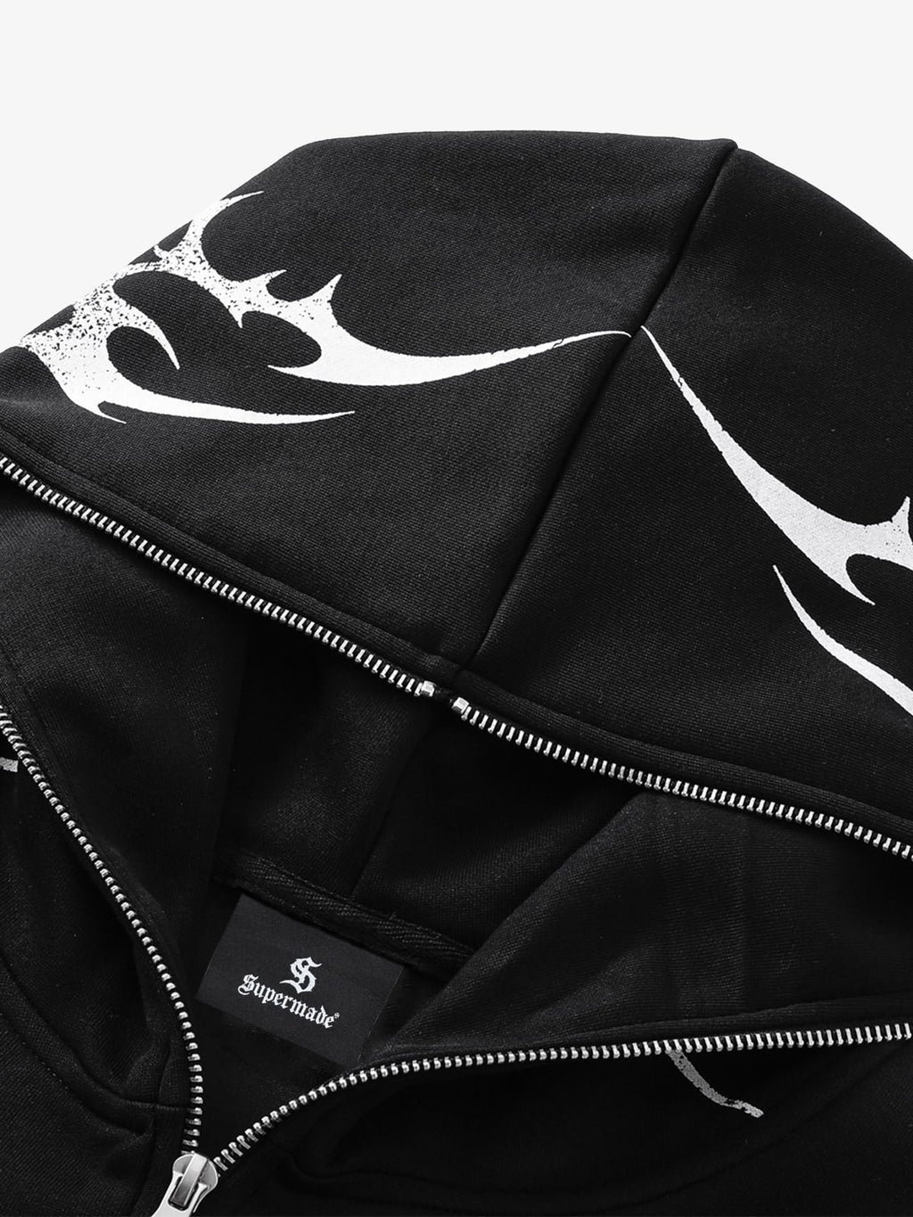 High Street Script Letter Print Zip-up Hoodie Jacket