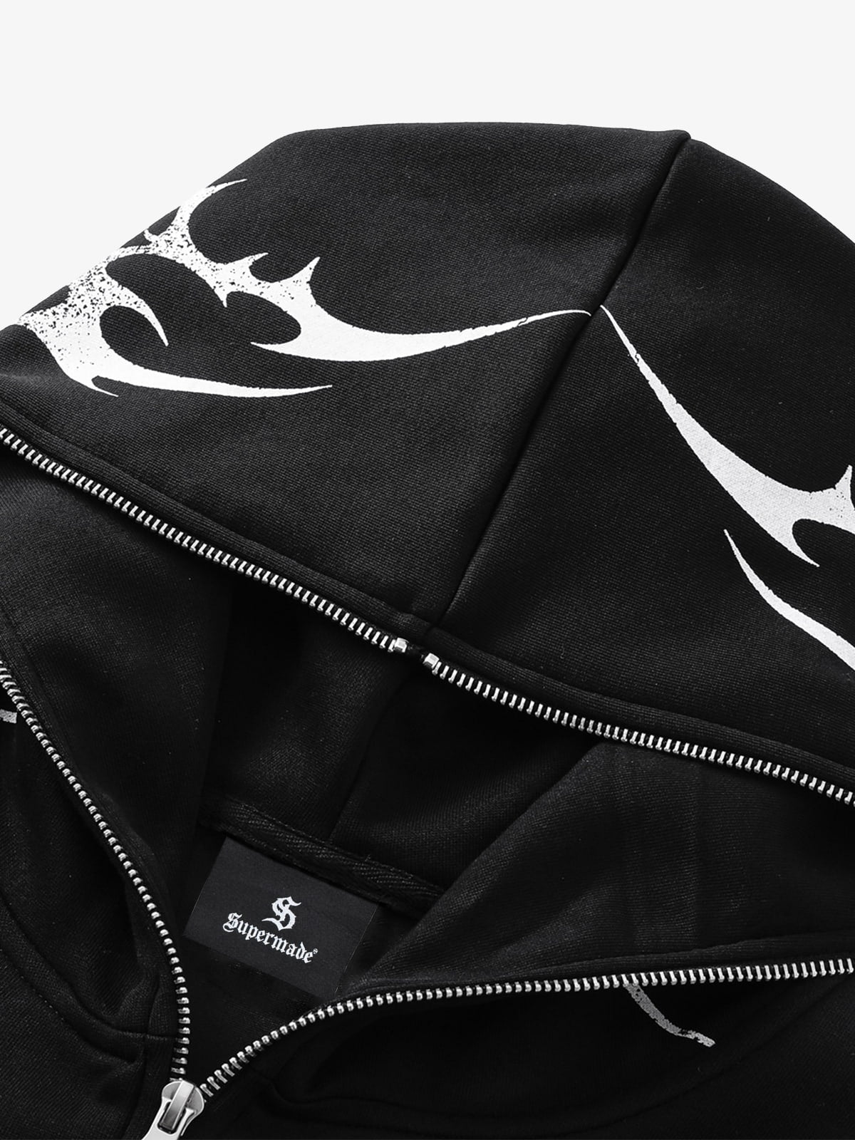 High Street Script Letter Print Zip-up Hoodie Jacket