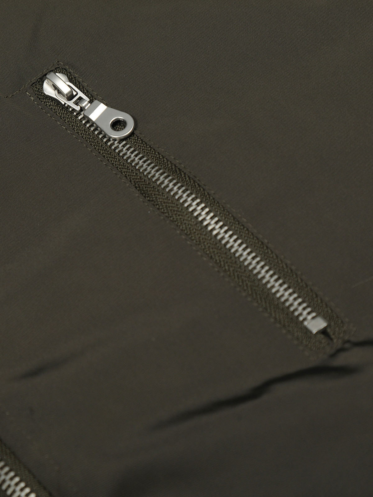 Vintage Zipper Design Fur Stand Collar Bomber Jacket