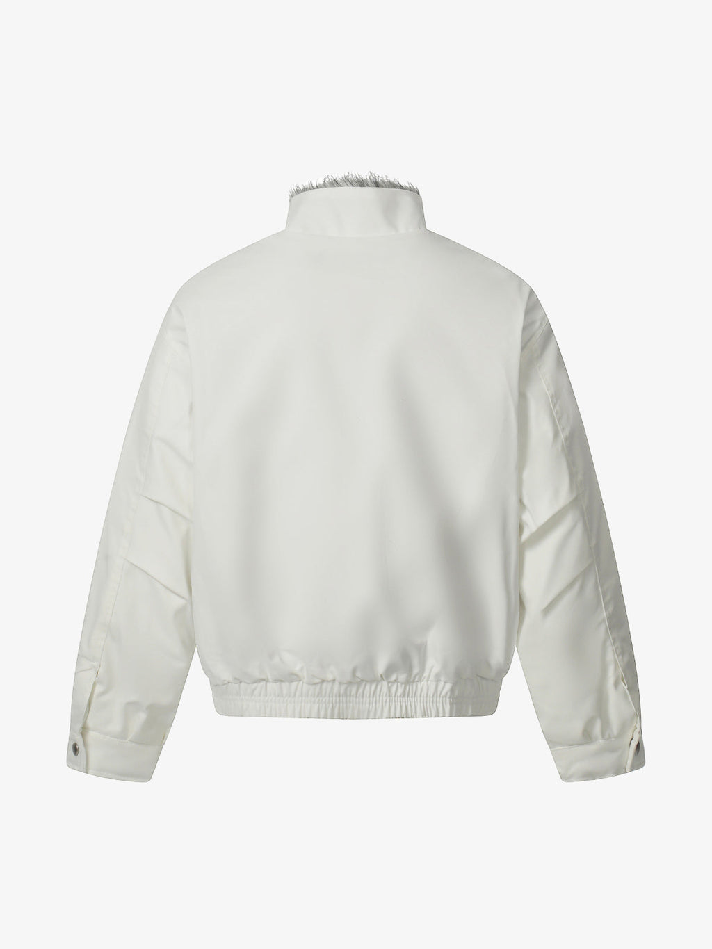 Vintage Stand Collar Fur Lined Bomber Jacket