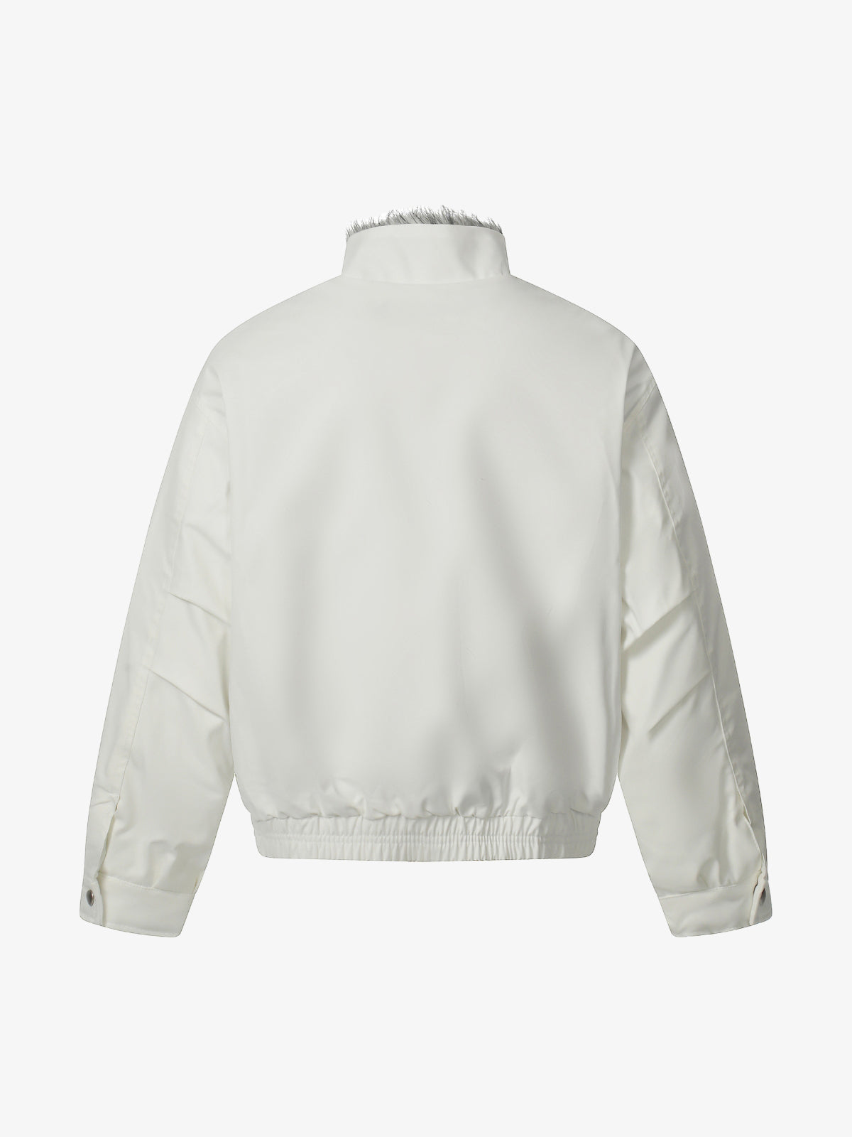 Vintage Stand Collar Fur Lined Bomber Jacket