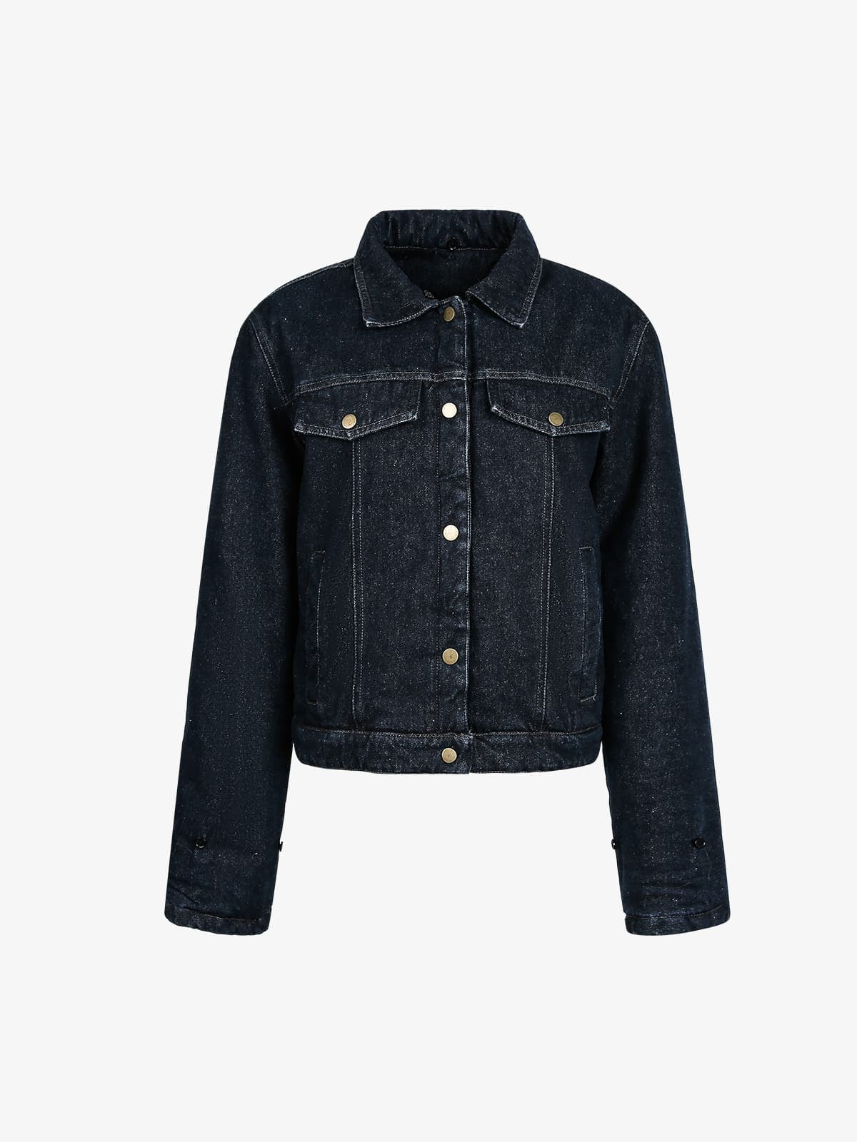 Retro Detachable Fur Collar Workwear Denim Jacket