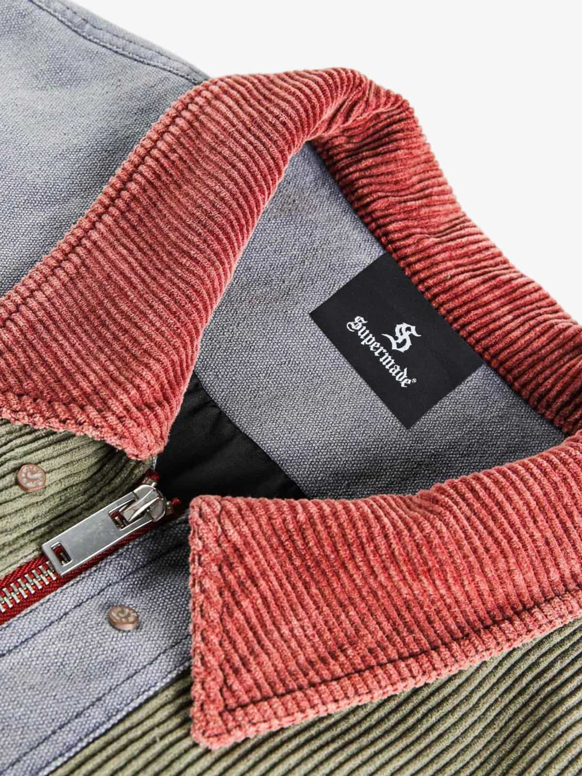 High Street Multi-Pocket Color-Block Patchwork Work Jacket