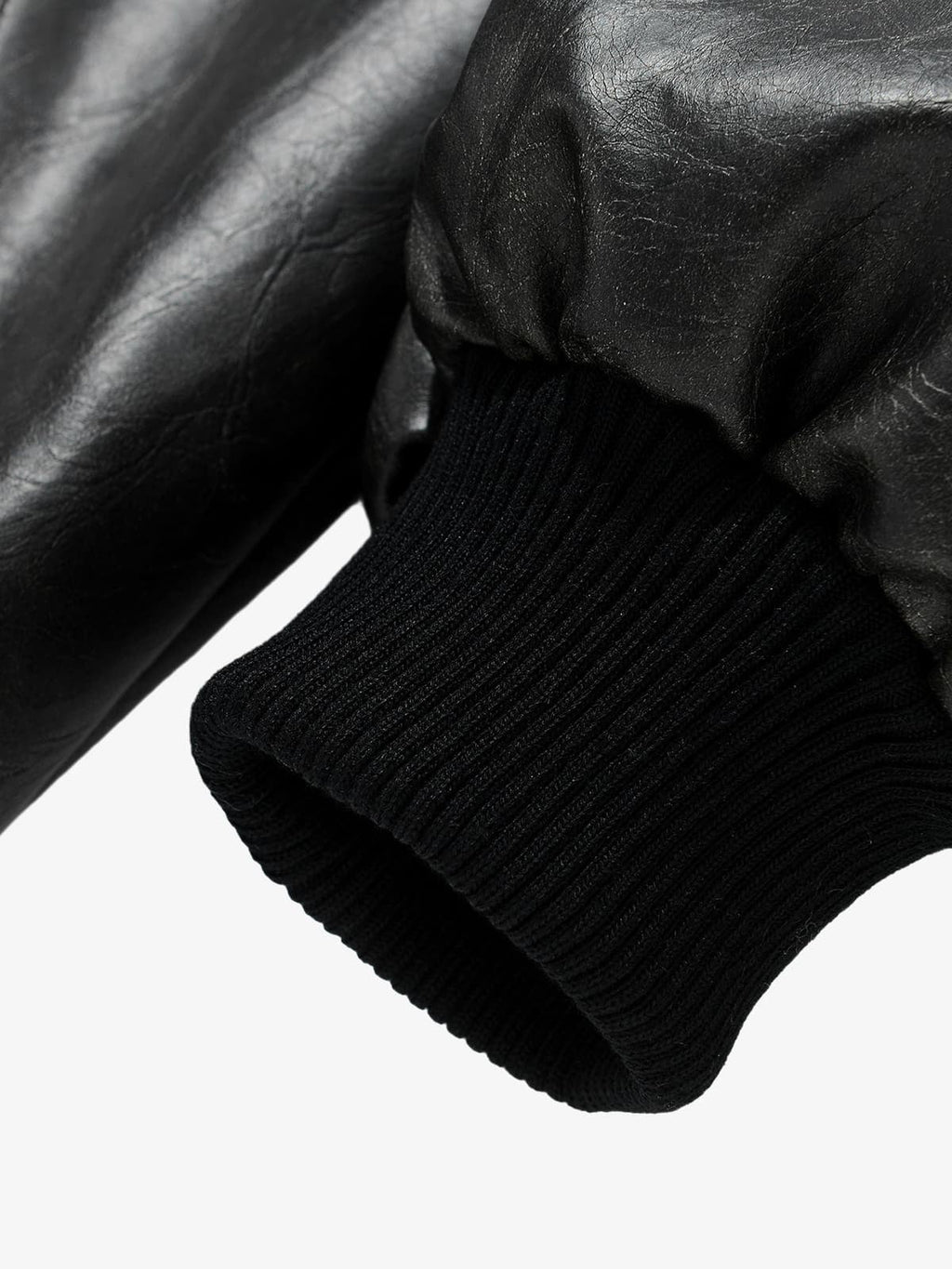 Retro Distressed Washed PU Leather Cotton Jacket