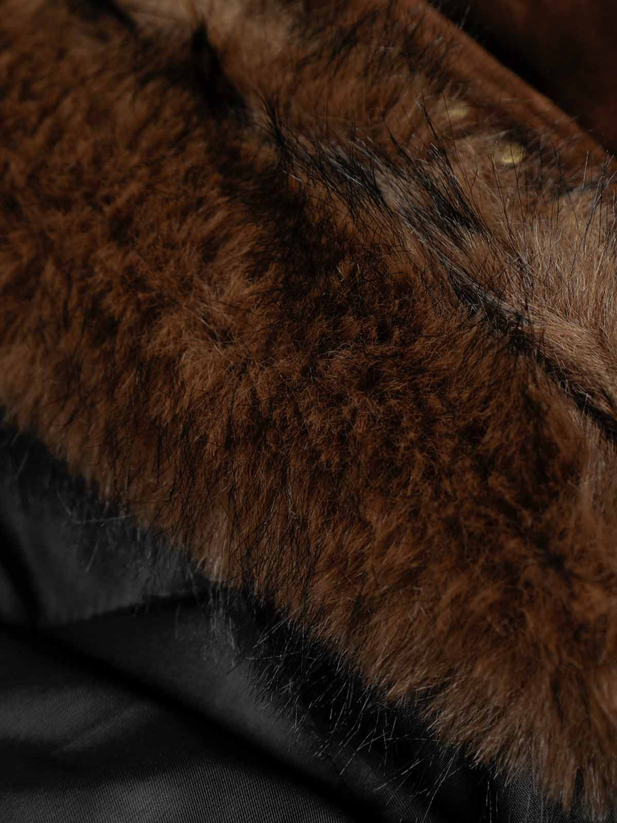 Streetwear Metal Clip Faux Fur Hooded Suede Bomber Jacket