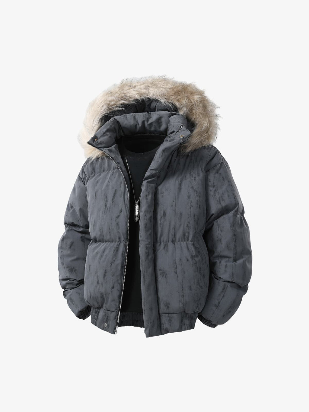 Vintage Fur Collar Hooded Cotton Jacket