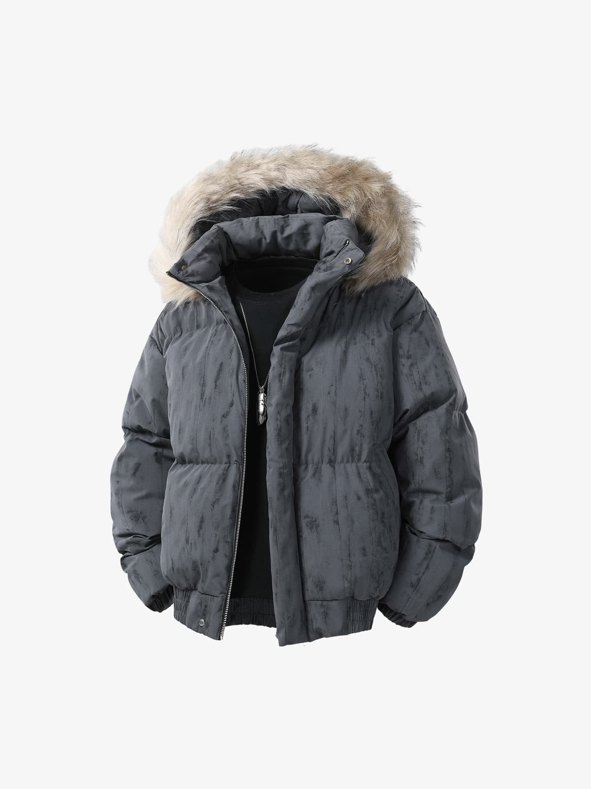 Vintage Fur Collar Hooded Cotton Jacket