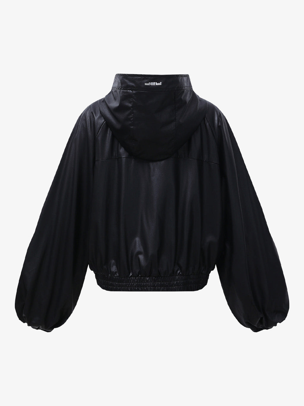 Boxy Hooded PU Leather Racing Jacket