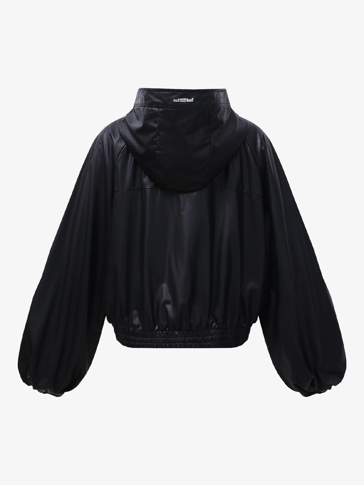 Boxy Hooded PU Leather Racing Jacket