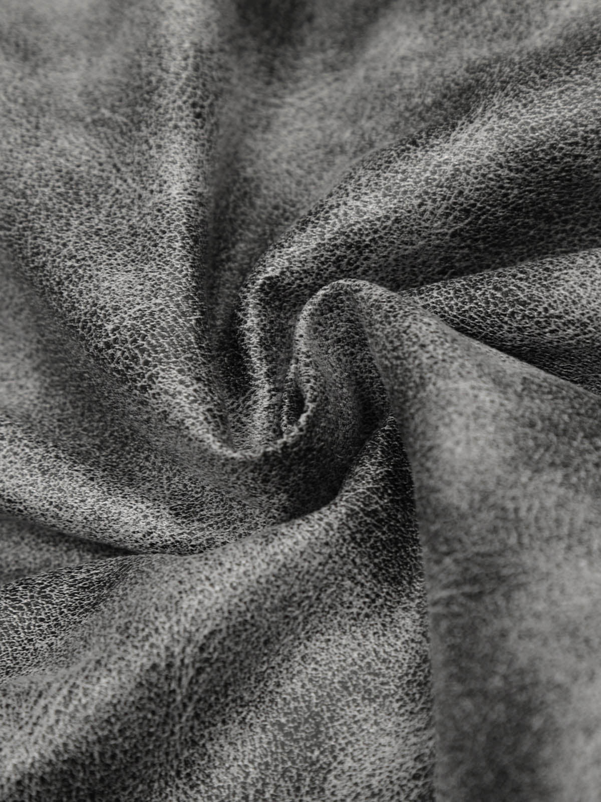 Faux Suede Vintage Wash Fur Hood Padded Jacket