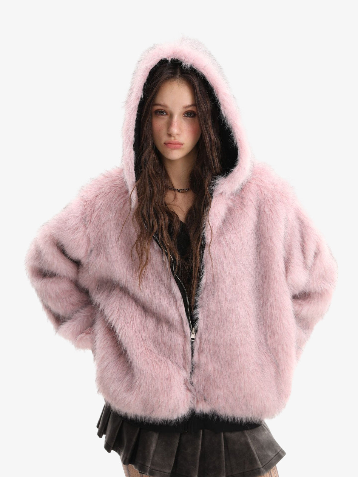 Street Fur Reversible Hooded Jacket - 2493