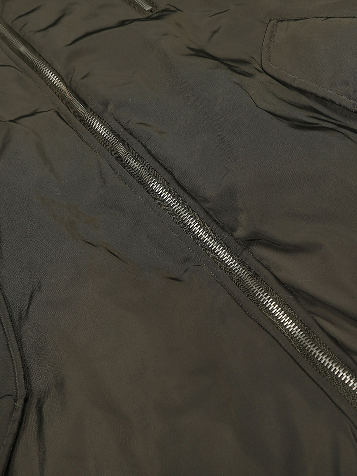 Vintage Zipper Design Fur Stand Collar Bomber Jacket