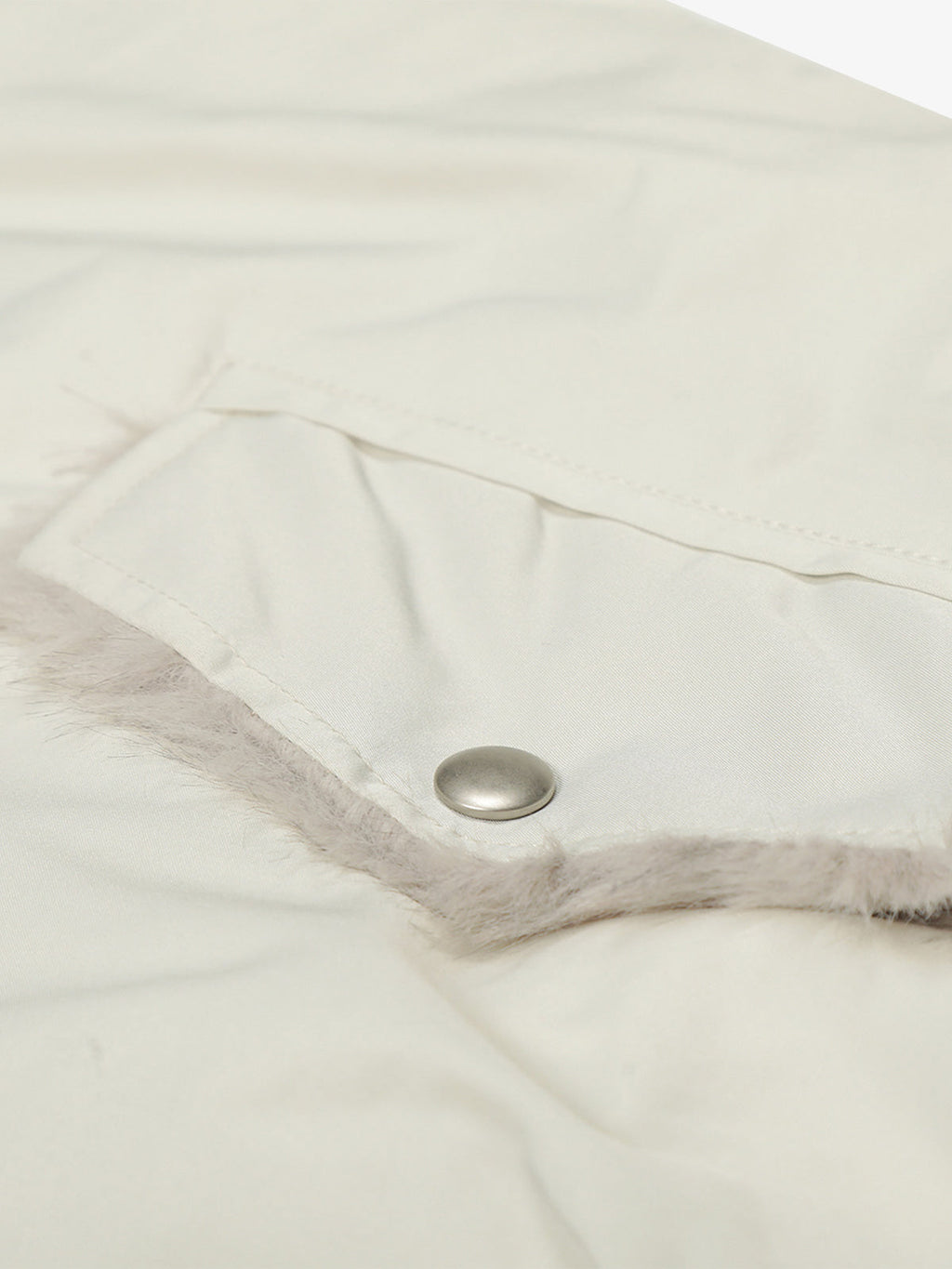 Faux Fur Collar Zipper Padded Bomber Jacket