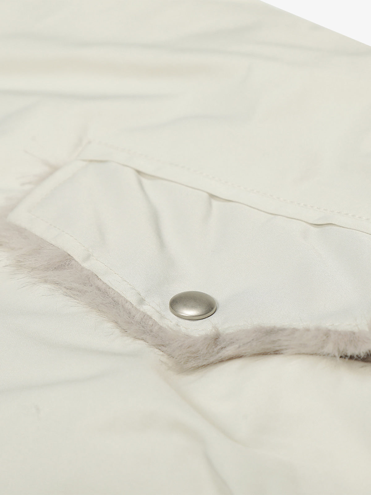 Faux Fur Collar Zipper Padded Bomber Jacket