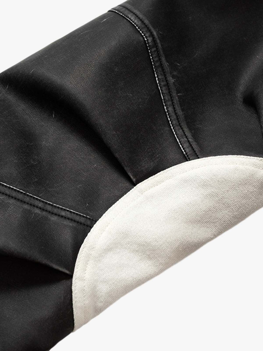 Skull Print Paneled Stand-Up Collar Leather Jacket