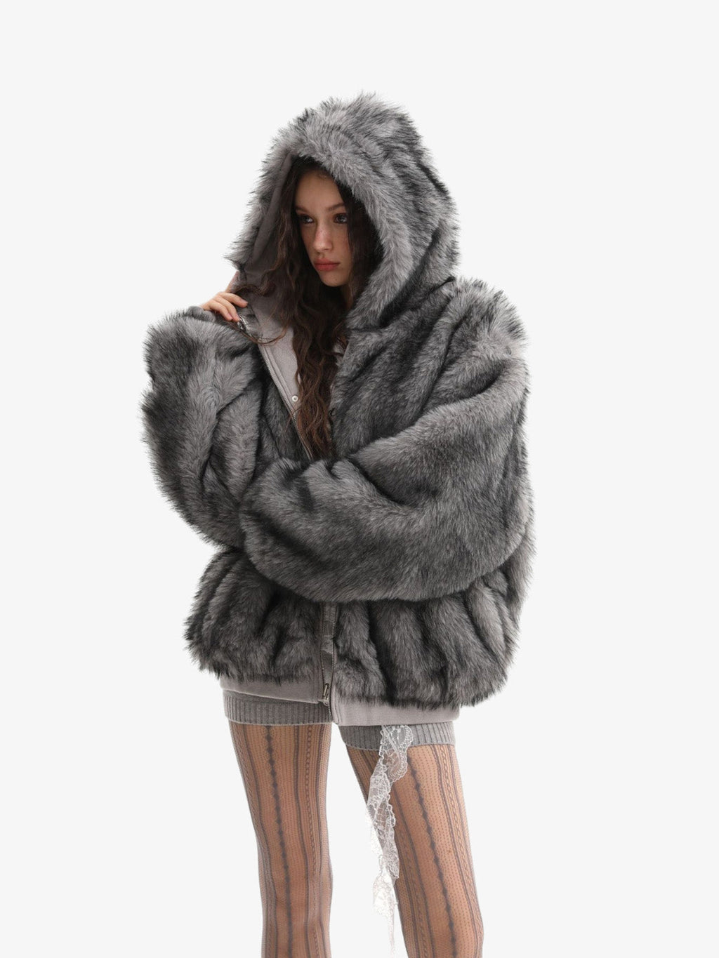 Street Fur Reversible Hooded Jacket - 2493