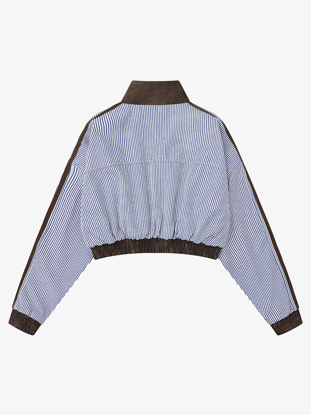 Retro Badge Embroidery Contrast Cropped Jacket