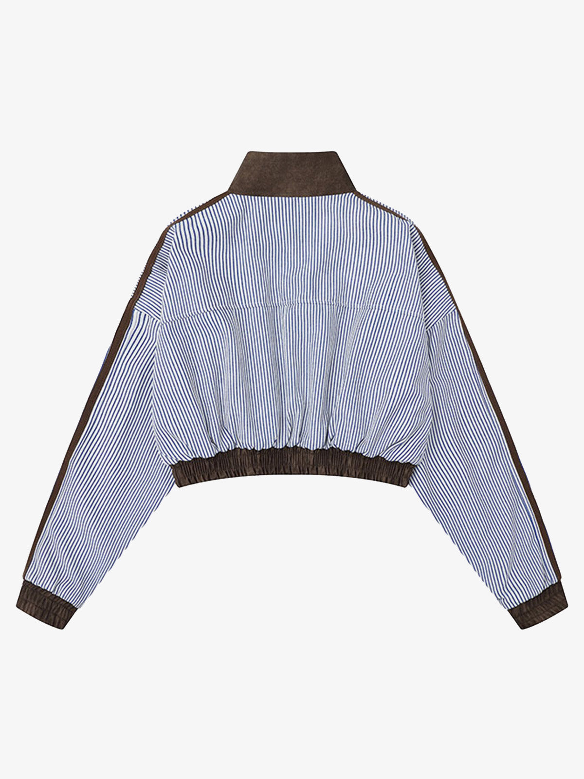 Retro Badge Embroidery Contrast Cropped Jacket