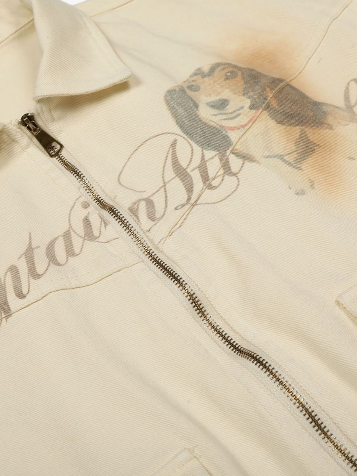 Rust Washed Vintage Dog Graphic Workwear Jacket