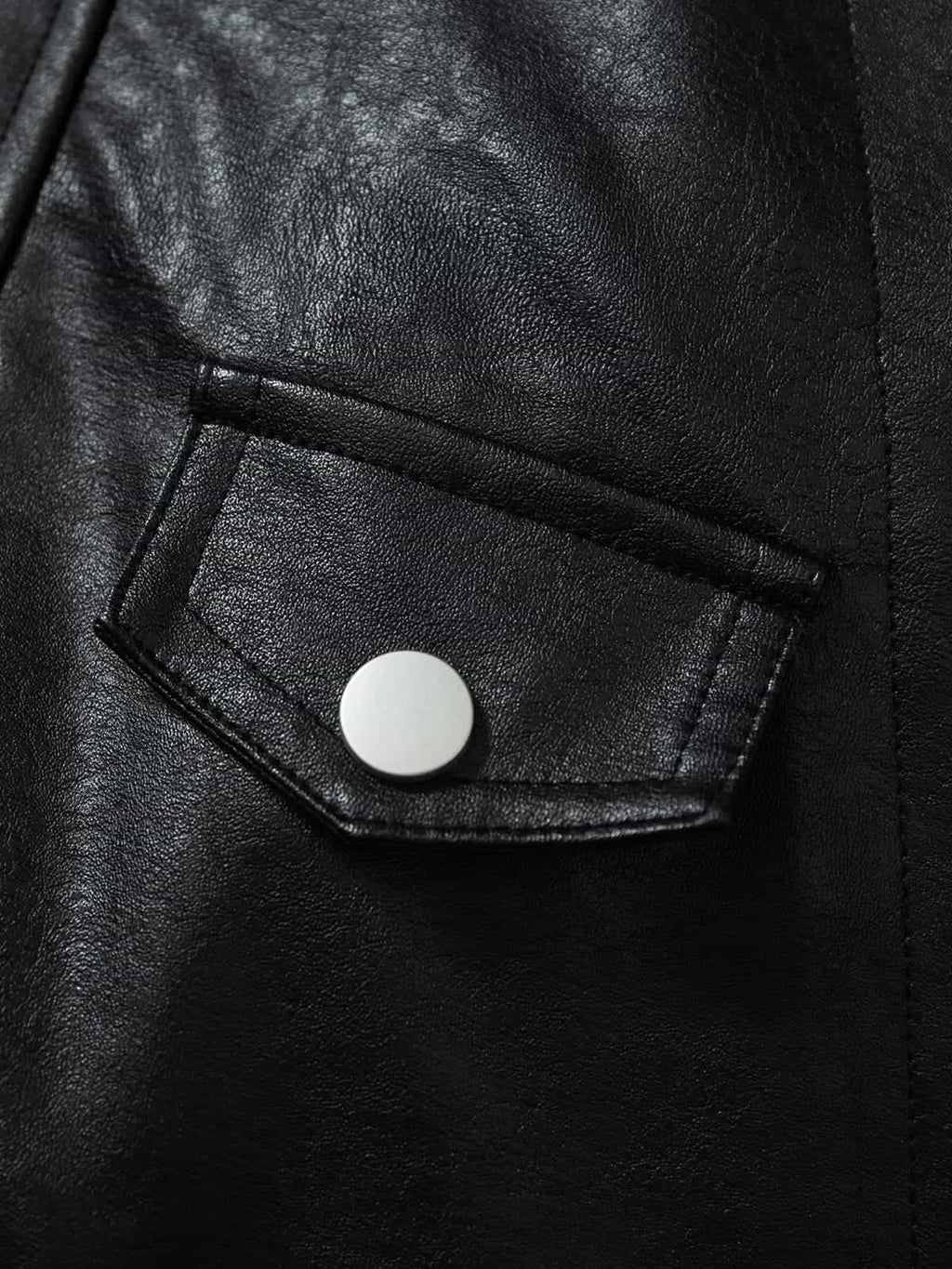 Vintage Detachable Fur Collar Quilted Leather Jacket - 2523