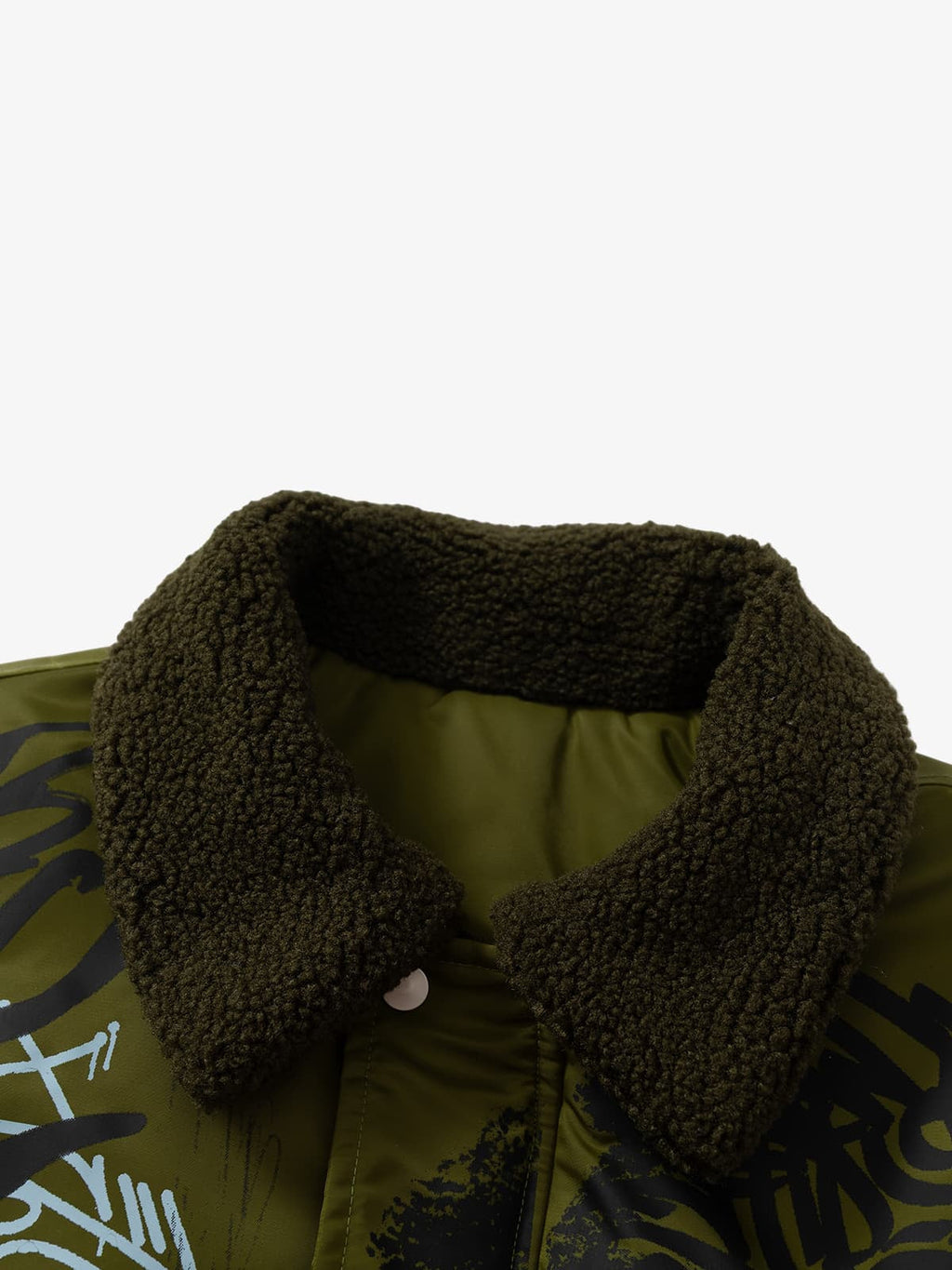 Street Graffiti Lamb Collar Flight Cotton Jacket