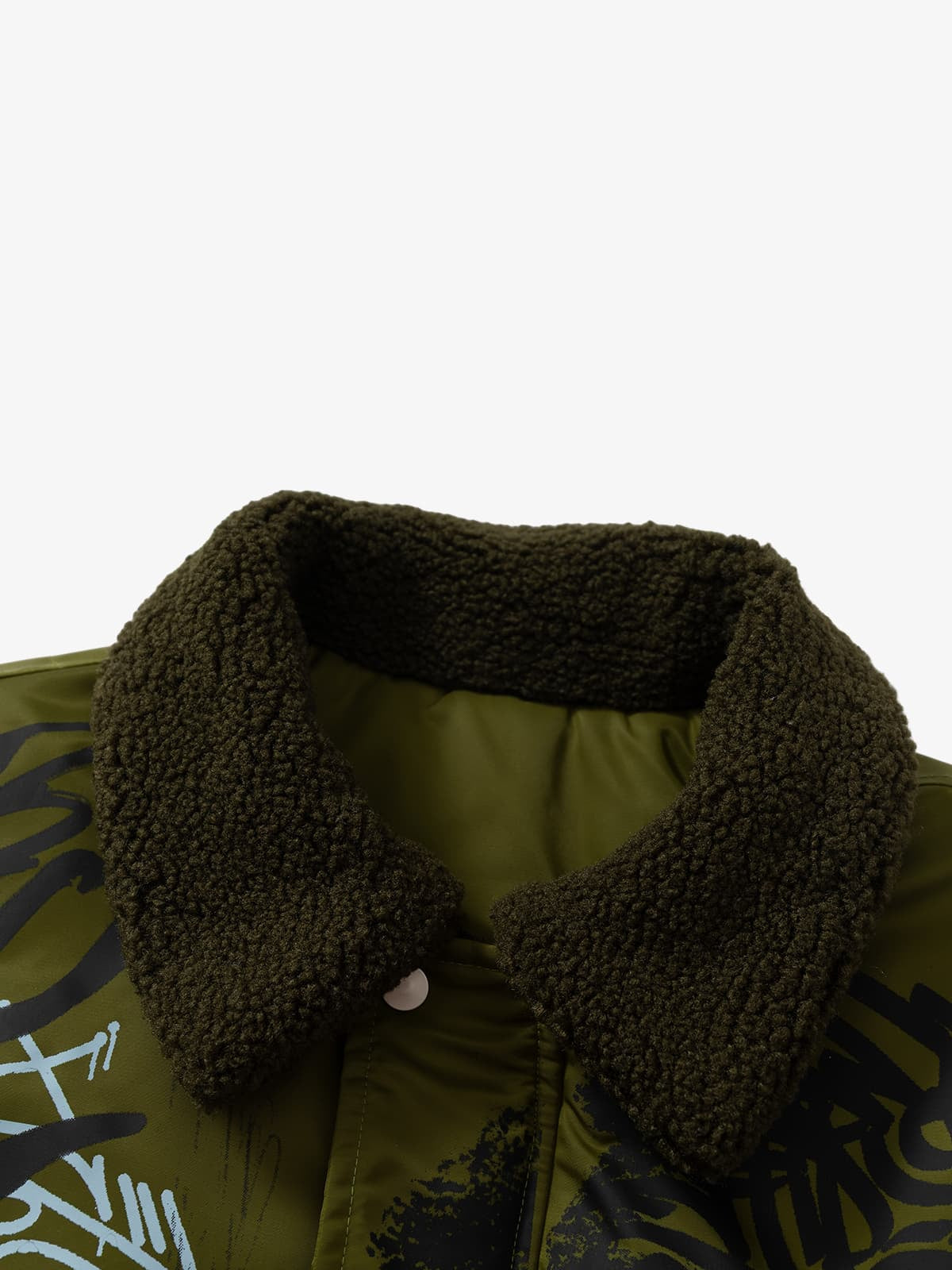 Street Graffiti Lamb Collar Flight Cotton Jacket