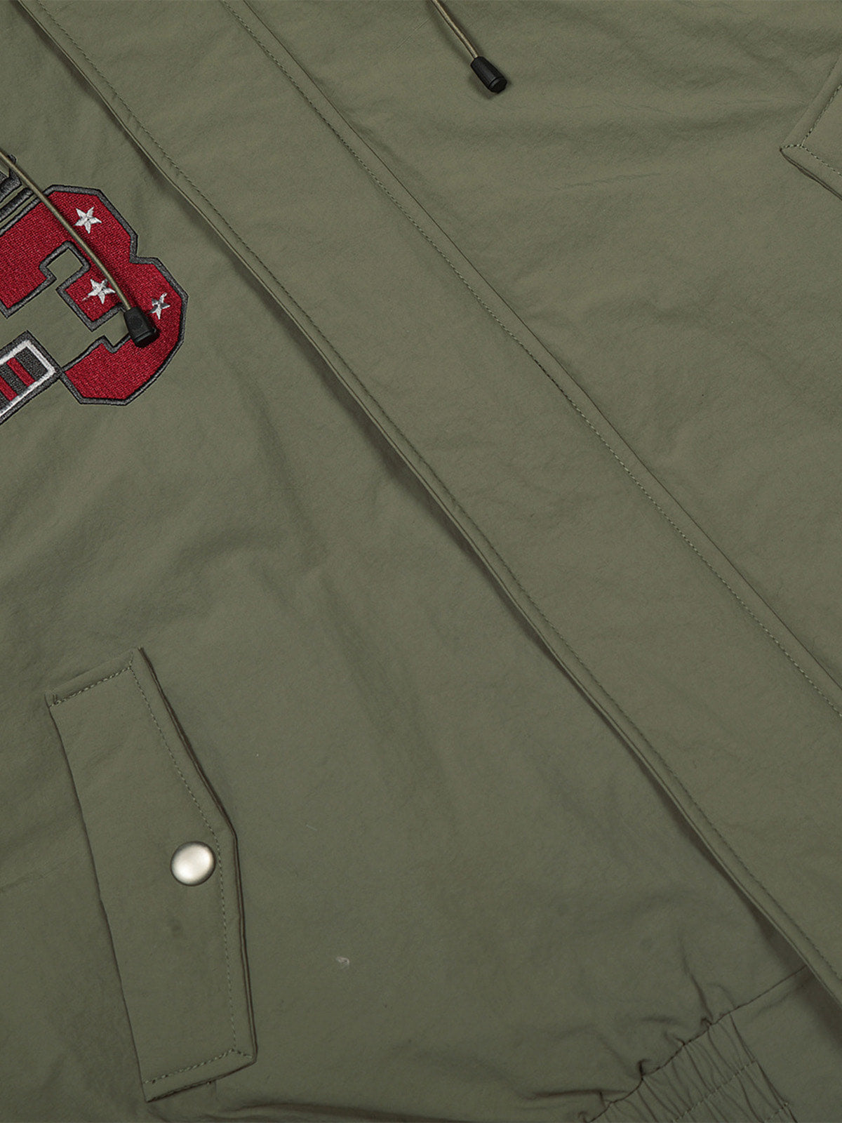 Retro Badge Embroidered Fur Collar Bomber Jacket