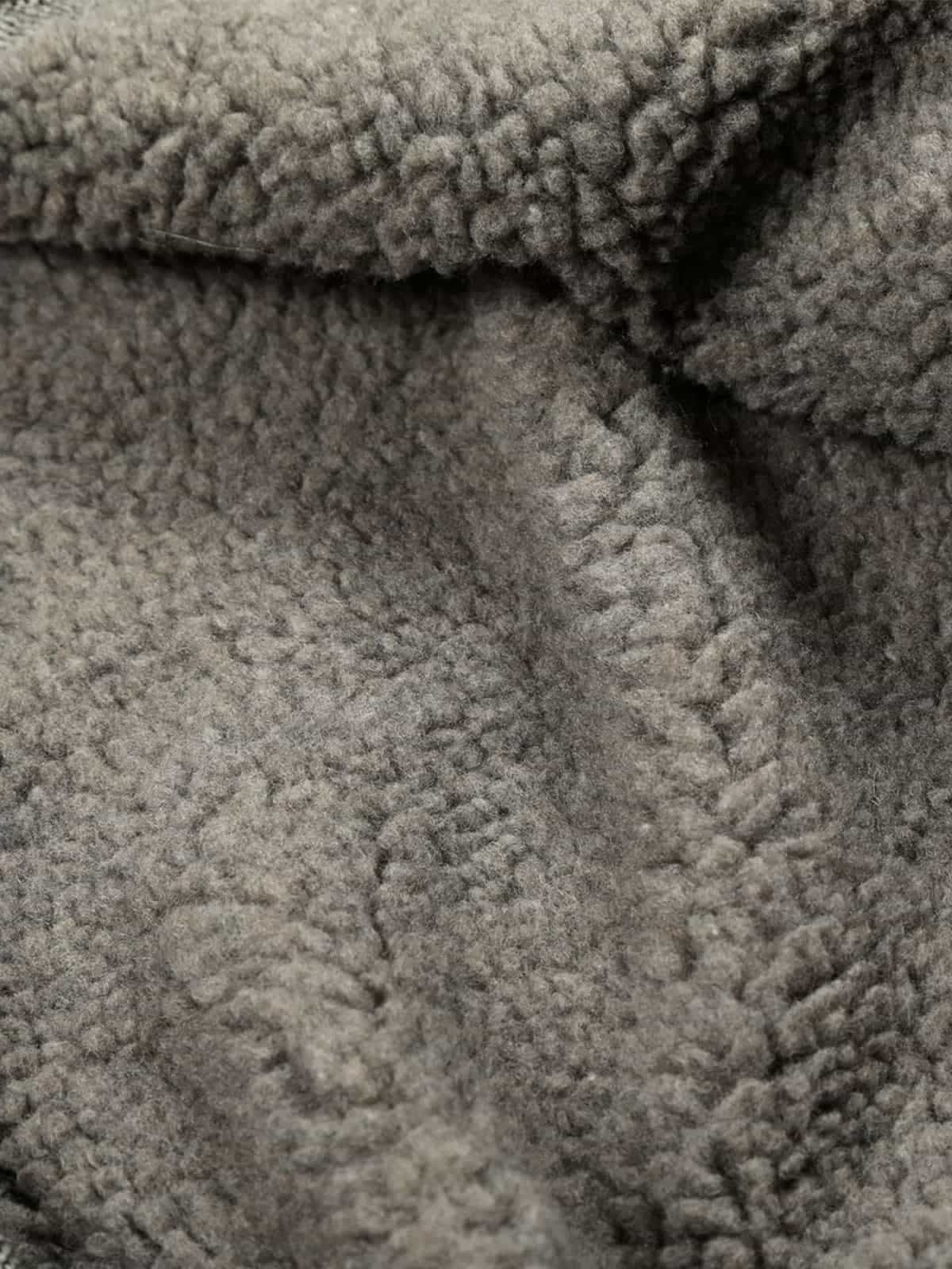 Retro Faux Fur Collar Wool Textured Zip Up Bomber Jacket