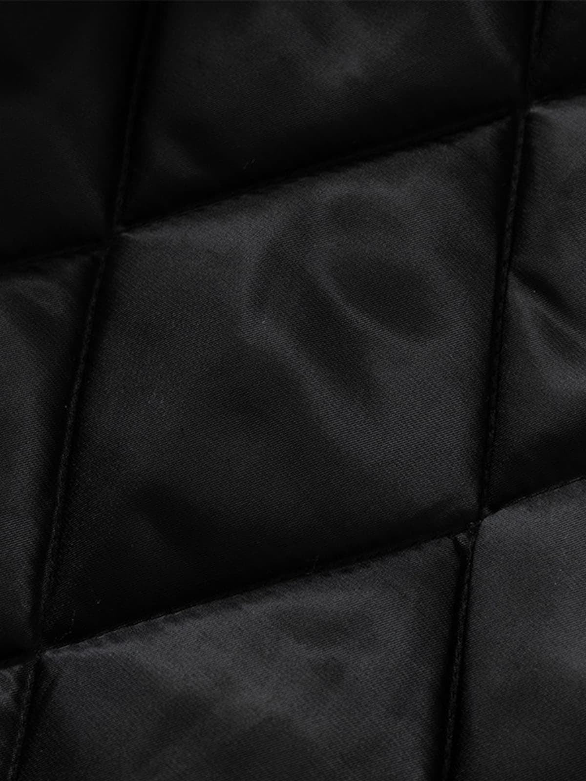 Retro Camouflage Faux Layered Metal Buckle Padded Jacket