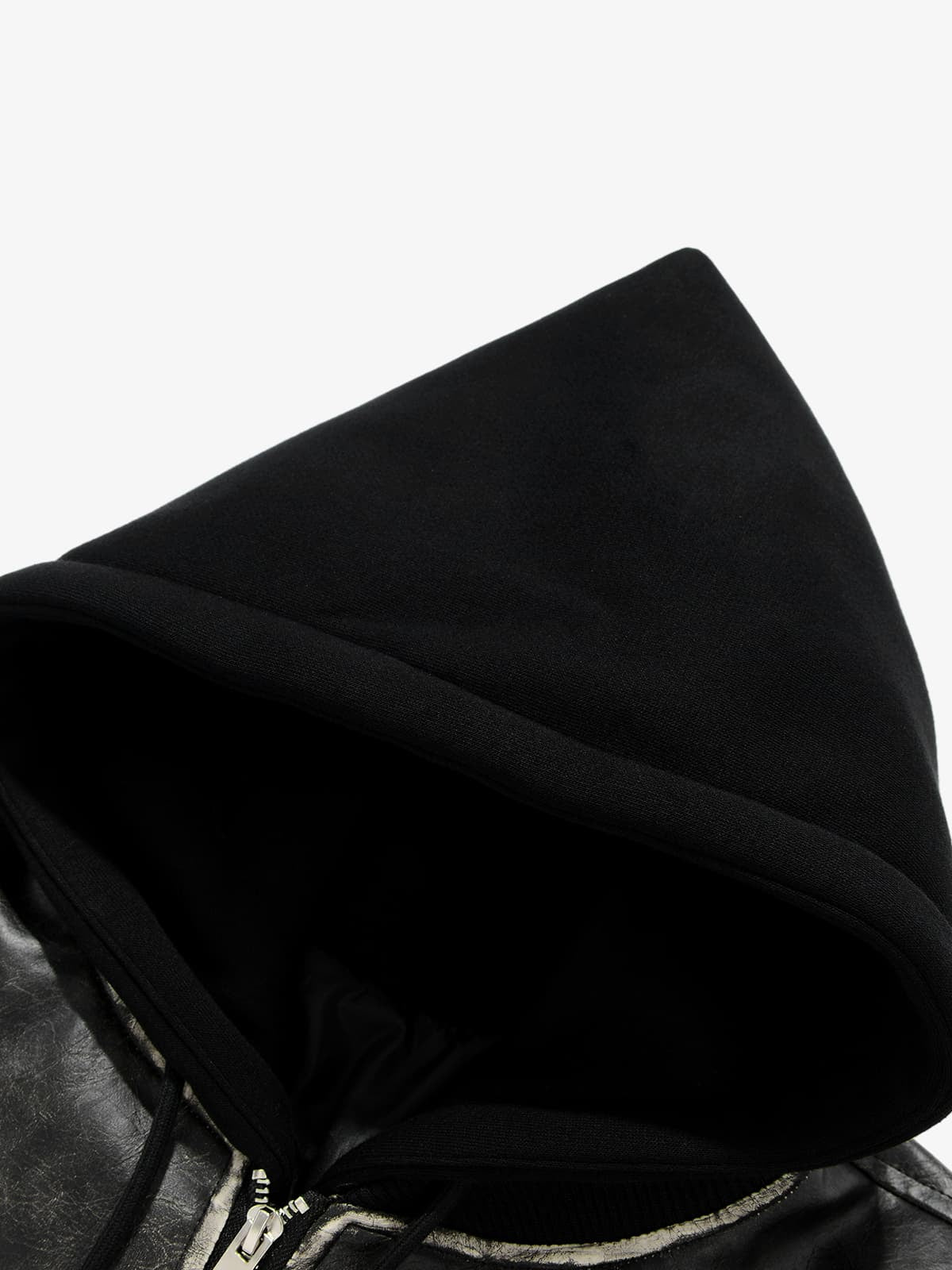 Retro Distressed Washed PU Leather Cotton Jacket