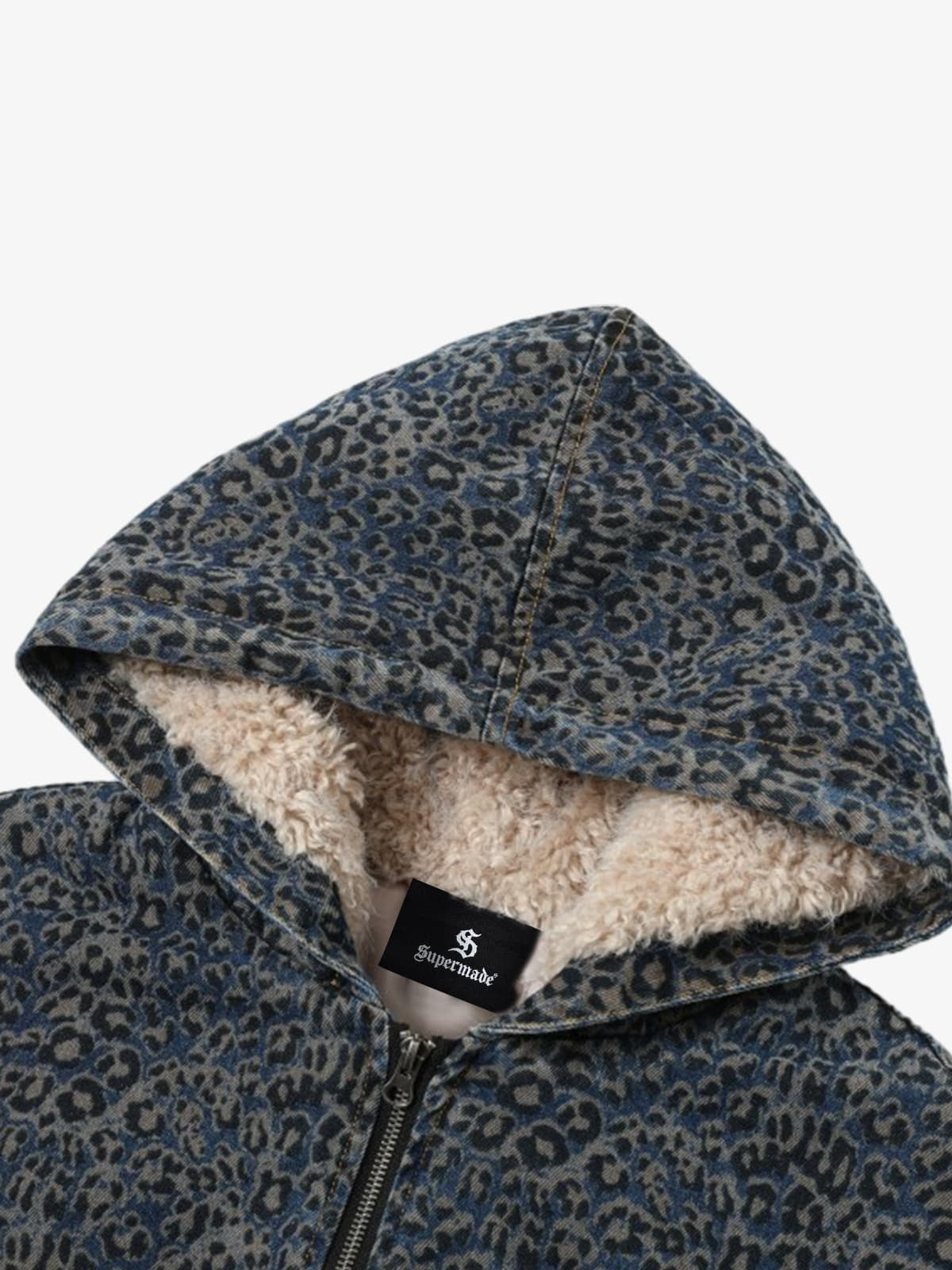 Vintage Lambswool Leopard Emblem Padded Jacket